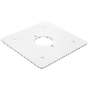 Poedergelakte grondplaat spuitwaterdichte tuinpaaltjes wit