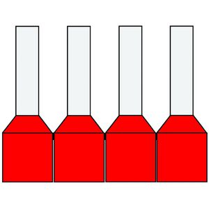 Zak a 500st. Adereindhuls geisol. 1,00mm² Band Rood 8mm