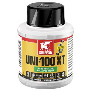 Hard PVC-lijm UNI-100XT (druk/afvoer) KOMO/KIWA pot Flacon 250ml VVE=24