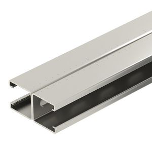 Lengte a 6m. profielrail geperforeerd sleufbreedte 22mm 41x82mm rvs
