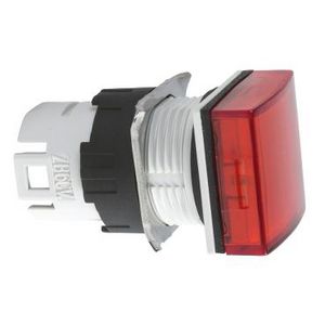 Kop vierkante signaallamp Ø16mm Met beschermkapje Rood