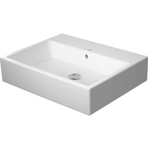 VERO AIR #235060 wastafel 600mm wit zonder kraangat met overloop