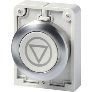 Drukknop 30mm RVS vlak grijs X66 terugverend