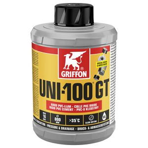 Hard PVC-lijm UNI-100GT (druk/afvoer) KOMO/KIWA pot Flacon 1 liter VVE=8