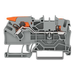 2-draads rijgklem met hendel en Druk 2,5 mm² grijs VVE=50
