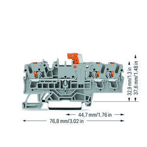 3-draads scheidings-+meetklem druk/test gri VVE=50