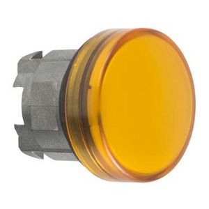 Kop voor lampje Ø22mm rond glad kapje Geel