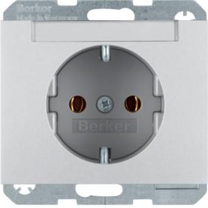 Wandcontactdoos RA tekstv. steek berker K.1/K.5 aluminium