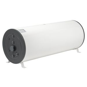 Boiler liggend in met combinatie warmtepompinstall./cv-ketel