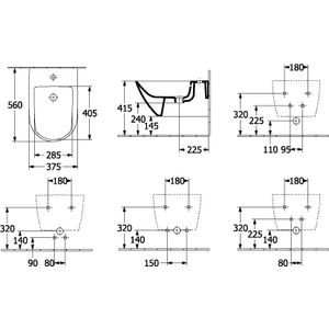 Bidet Subway 3.0 375 x 560 mm Wit Alpin CeramicPlus 447000R1