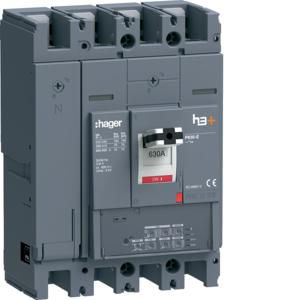 Vermogensautomaat h3+ P630 LSI 4P4D 630A 70kA boutaansl.