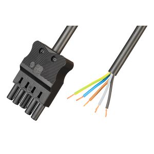 Aansluitsnoer female 5-polig 2,5mm² 300cm zwart