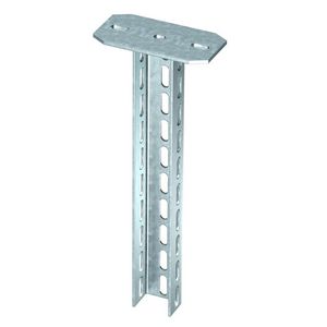 Hangprofiel met vastgelaste kopplaat 70x50x1000 staal zink