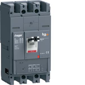 Vermogensautomaat h3+ P630 LSI 3P3D 630A 70kA boutaansl.