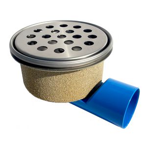 Afvoerput Ø200mm RVS 304 OU./ZU. rooster ronde perforatie roosterbelasting max. 600kg