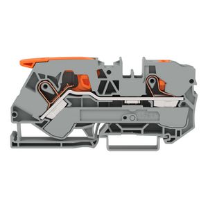 2-draads rijgklem met hendel en drukknop 10 mm² grijs VVE=25