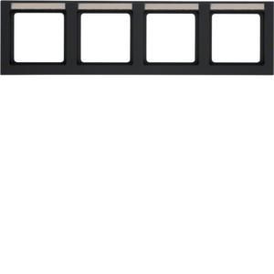 Afdekraam 4v hor. tekstveld berker Q.3 antraciet soft-finish