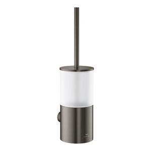 Atrio toiletborstel garnituur hard graphite geborsteld (mat donker grijs) (Spa colors coll.)