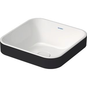 HAPPY D.2 PLUS #235940s opzetwastafel 400mm kleur buitenkant antraciet mat (wit glans binnen) zonder kraangat geslepen onderzijde