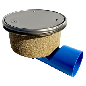 Afvoerput Ø200mm  RVS 304 OU./ZU. dicht rooster (uitnemen voor waterafvoer) roosterbelasting max. 3000kg