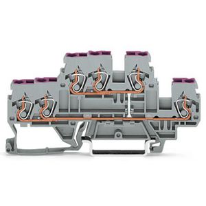 3-draads 2-etageklem 6-draads rijgklem L grijs VVE=50