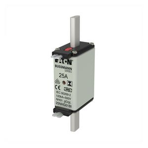 Zekering laagsp. 25A AC 500V NH01 gL/gG dubbele meld VVE=3