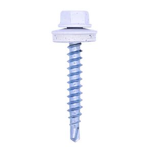 Doos a 50st. Boorschroef 4,8x28mm met ring 14mm RAL9003