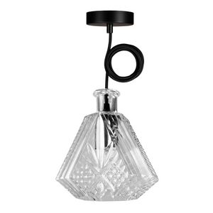 Pendel hanglamp Crystal Jim glas textielsnoer L=1,5m. E27