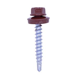 Doos a 50st. Boorschroef 4,8x28mm met ring 14mm RAL8012