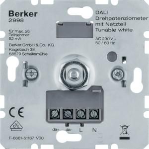 Draai-potentiometer DALI voeding Tunable White soft-klik