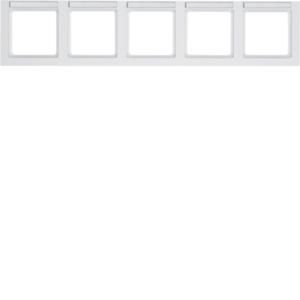 Afdekraam 5-v hor. tekstveld berker Q.3 polarwit soft-finish