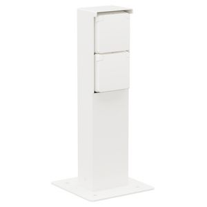 Spuitwaterdichte tuinpaal 2voudig stopcontact grondplaat wit