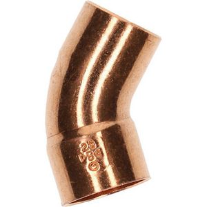 Bocht 45° roodkoper soldeer mofXspie 28mm