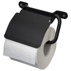 Closetrolhouder met klep mat zwart rvs IXI