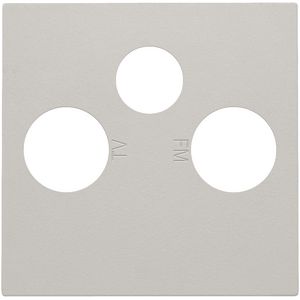 Afwerkingsset 2 enkelvoudige coaxaans. TV/FM/Satt. L.grey