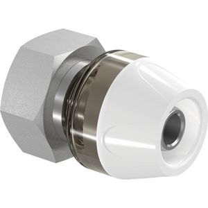 2-del. koppeling insteek  RTM messing 16mmx3/4" wartel Euroconus