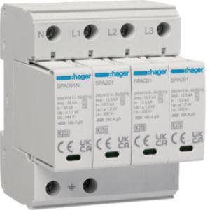 Overspanningsbeveiliging T1+T2 3-polig TN-S TT 50 kA
