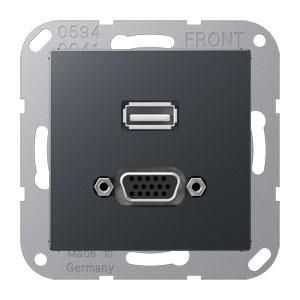 Afdekking A500 antraciet voor USB/VGA