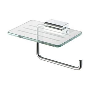 Closetrolhouder chroom zonder klep met glazen planchet AIM