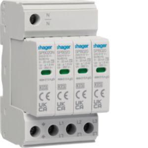 Overspanningsbeveiliging T2 4-polig TNS/TT 40 kA 315 A