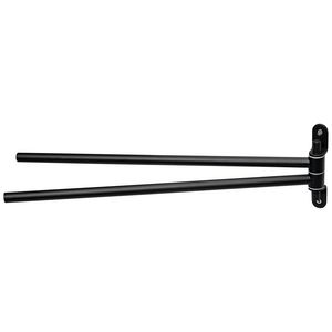 Dubbele handdoekhouder draaib. mat zwart rvs 39cm IXI