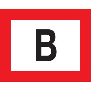 Bord" b" 200x250 wit/rood en letter zwart (809-172281)