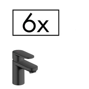 Set a 6 wastafelmengkranen (project pack) Vernis Blend 1-hendel 70 CoolStart mat zwart