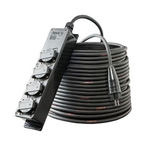 Verlengkabel 10mtr. H07RN-F 3G1,5 randaarde 4-voudig