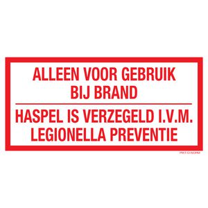 BORD 50x100 ALLEEN BIJ BRAND/VERZEGELD LEGIONELLA (809-171996)