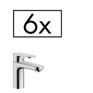 Set a 6 1-hendel wastafelmengkranen (project pack) 100 CoolStart Vernis Blend chroom