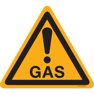 STICKER 3H200 GAS GEEL/ZWART DRIEHOEK (809-353263)