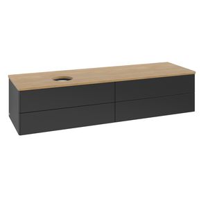 Wastafelonderkast Antao 1600x360x500mm Black Matt Lacquer K26011PD