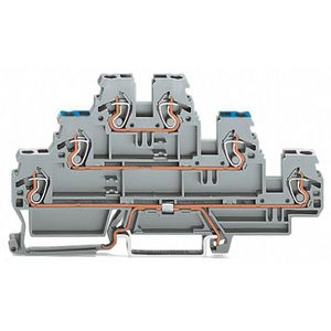 3-etageklem Afscherm-/rijg-/rijgklem 2,5mm2 grijs VVE=50