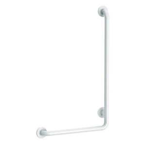 Wandbeugel 90° LI/RE 450x750mm Ø32mm staal nylon wit